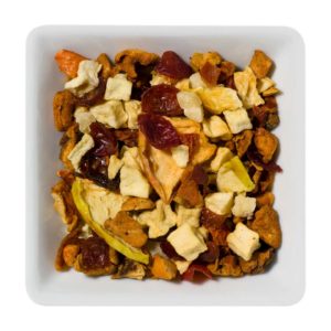 Früchtetee Apfelpudding an Karamellsauce