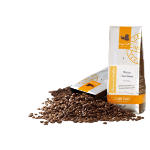 Kaffee "Happy Haselnuss" in 250 g Tüte, ganze Bohne, aromatisiert
