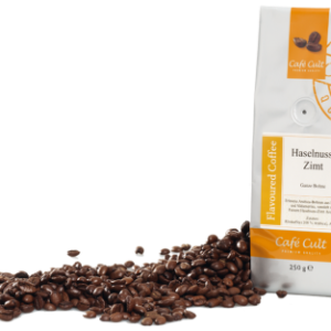 Kaffee Kaffee "Haselnuss Zimt" in 250 g Tüte, ganze Bohne, aromatisiert