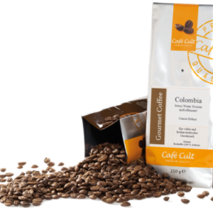 Kaffee Colombia Swiss Water Process in 250 g Tüte, ganze Bohne entkoffeiniert